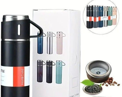 Vacuum Flask Set with 3 Cups