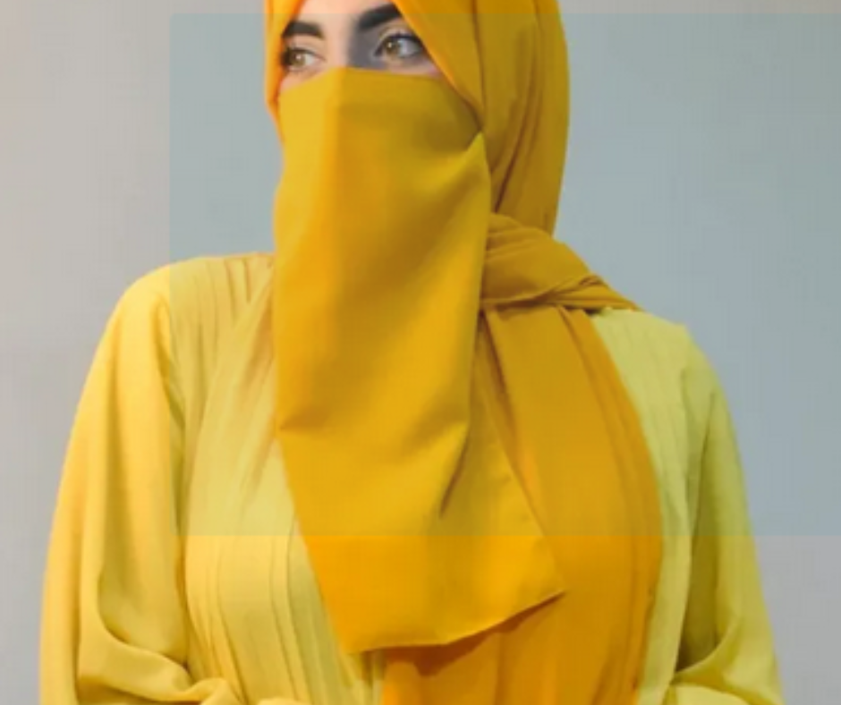 Yellow - Elegant Half Naqab Patti – Stylish & Comfortable Face Cover
