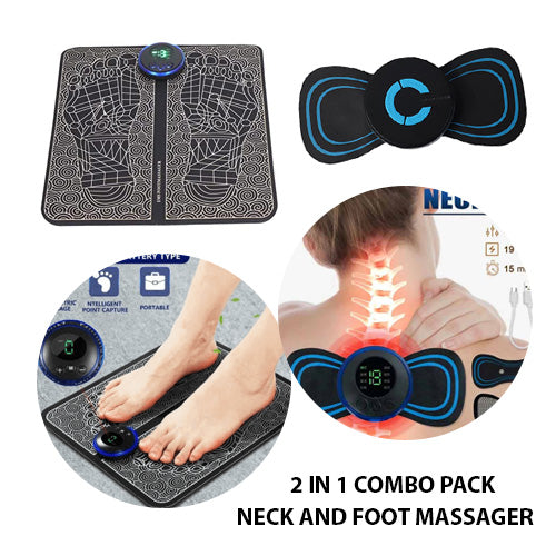 EMS Foot Massager Mat Electric And Mini Body Massager (Pack of 2)