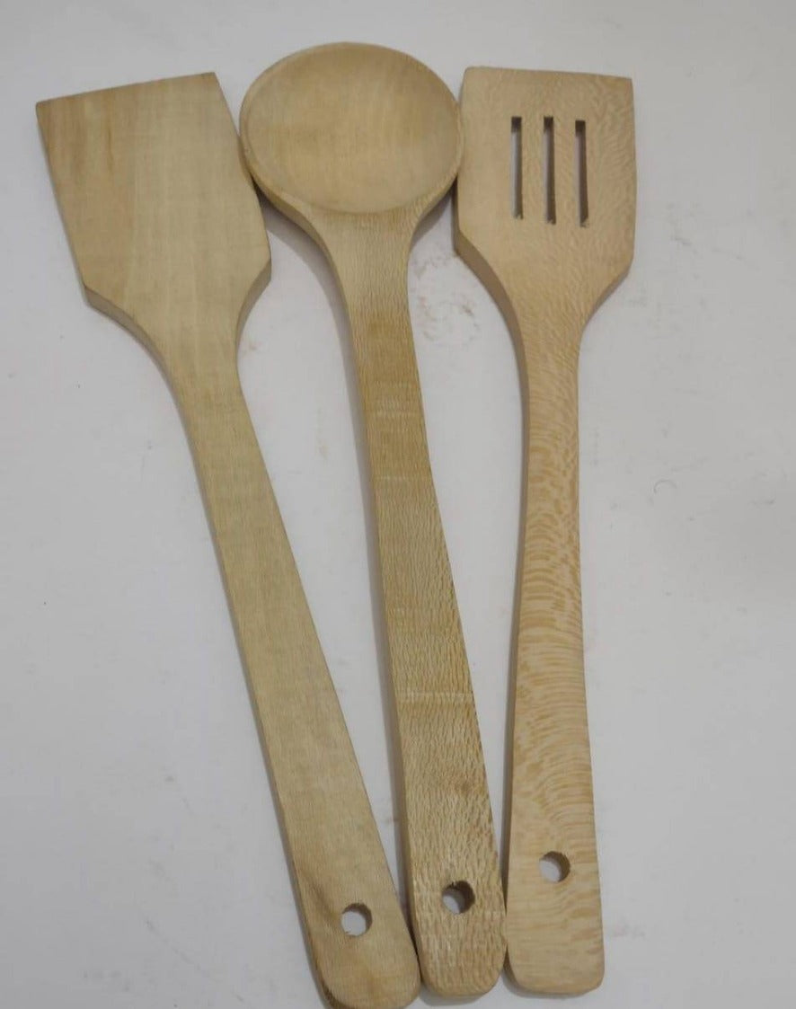 3 Pcs Wooden Spatula Wooden Spoon Set